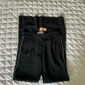 La ligne black bootcut stripe trousers